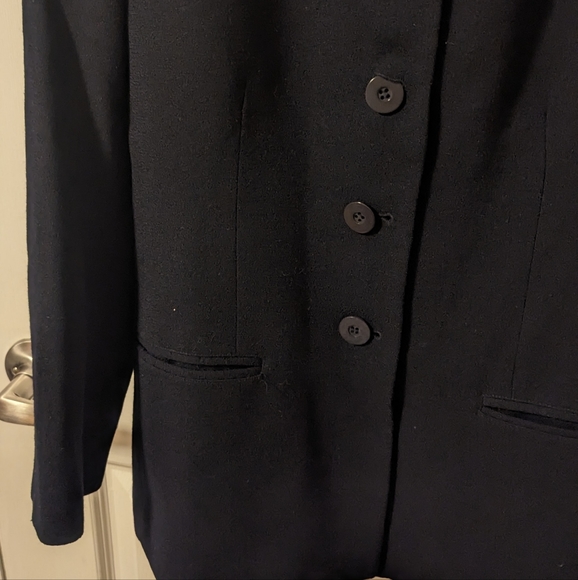 Jones New York Black 100% Worsted Wool Blazer Jacket (Size 6) - Picture 11 of 12